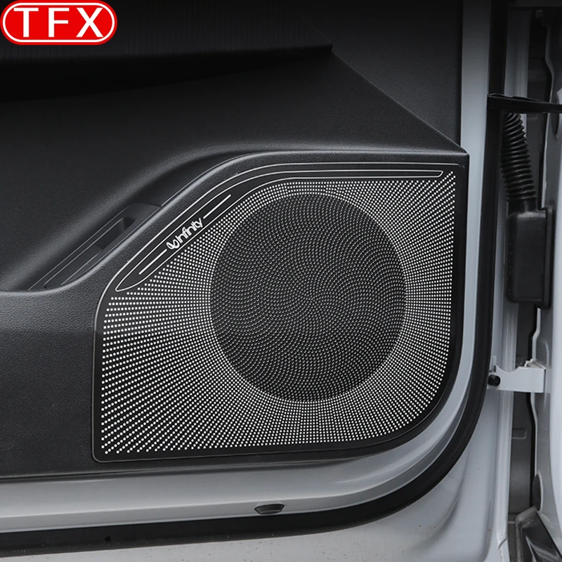 For Geely Galaxy E8 2024 2025 Car Door Horn Protection Cover Door Audio System Stainless Steel Protection Auto Accessories