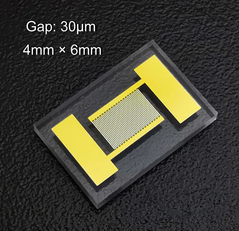 30um Transparent Interdigital Electrode Quartz Glass Gas Humidity Bio-MEMS Photoelectric Detection