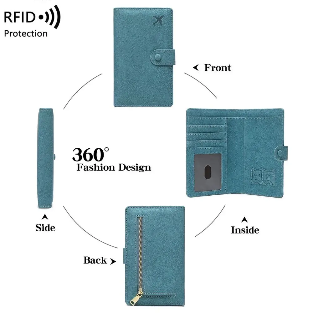 

Card Holder PU Passport Bag Purse Passport Cover Passport Clip Airplane Check-in Multifunctional Storage Card Bag