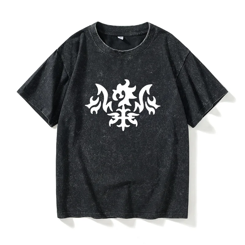 

Свободная хлопковая футболка с круглым вырезом и коротким рукавом, с принтом персонажа Жанны из аниме Fate Stay Night, черная, большого размера, летний топ