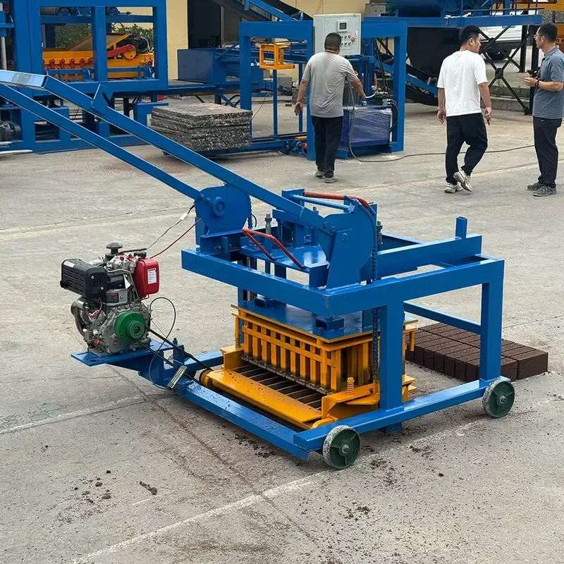 QMY4-45 Interlock Block Making Machine for Small Business Mobile Cement Hollow Brick Machine Low Cost Hydraulic Pressure