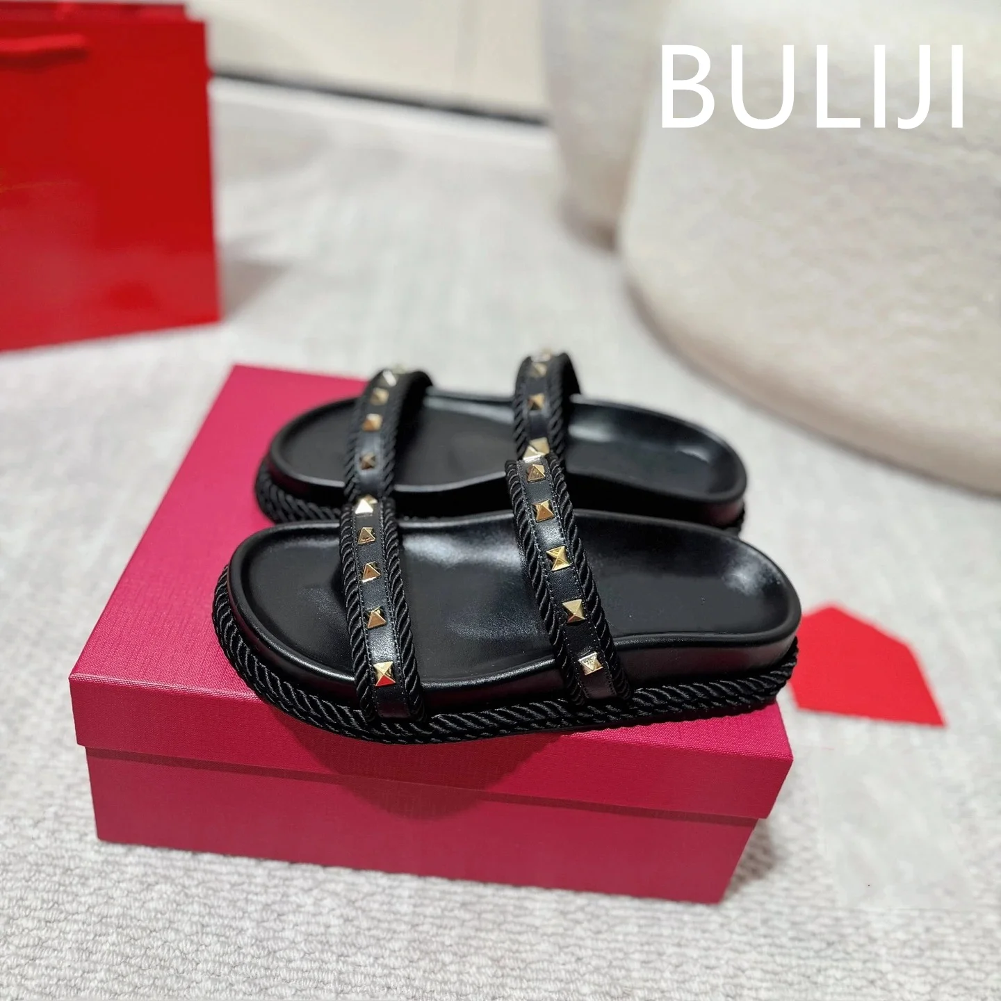 Обувь FANGXITING, женские плетеные сандалии на среднем каблуке, с круглым носком, на плоской платформе, с пряжкой и ремешком, летняя дизайнерская обувь Zapatillas