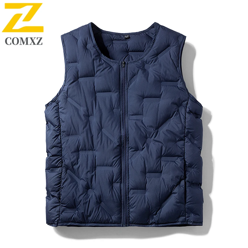 2025 New Winter Down Jacket Vest Mens Fashion 80% White Duck Down Warm Waistcoat Women Leisure Outdoor Ski Cold-proof Down Coat