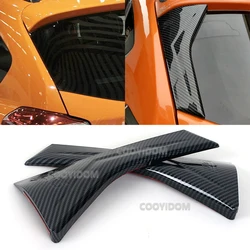 Car Both Side Rear Window Spoiler Triangle Cover Sticker Trim ABS Carbon Fiber For Subaru XV 2012-2016