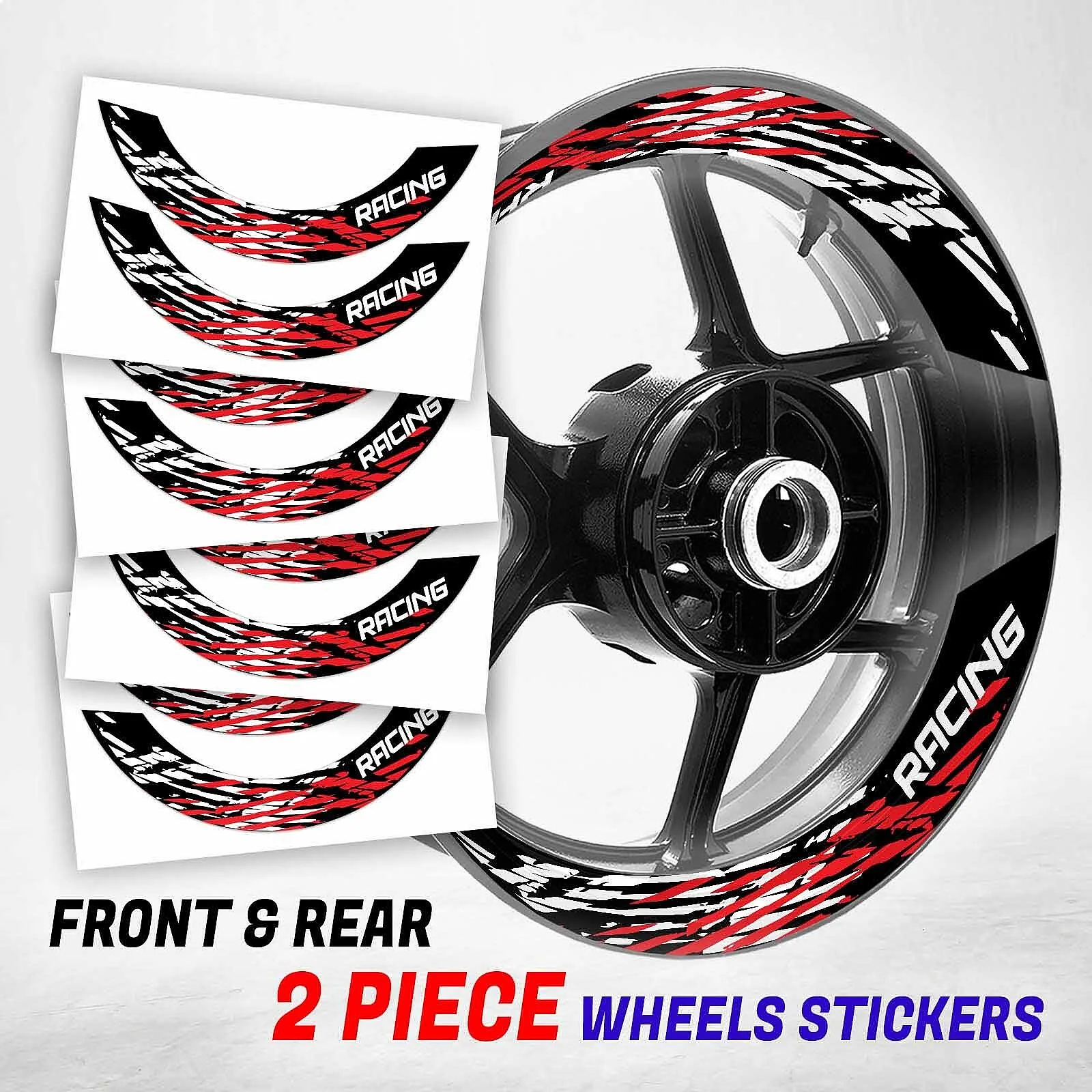 S07B Red 2-Piece Rim Decals Wheel Stickers For INTEGRA 750 16-19
