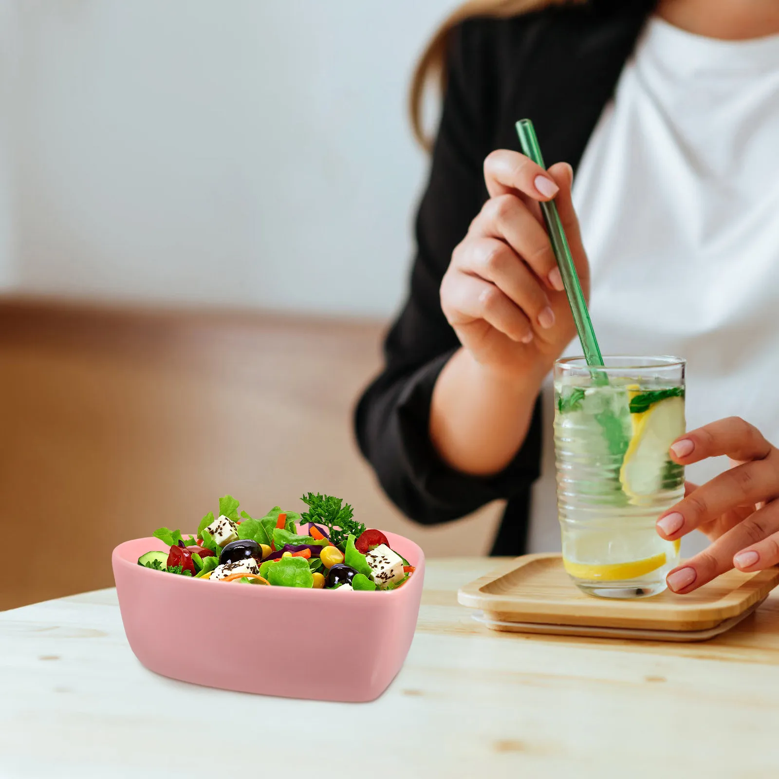 Heart-Shaped Ceramic Serving Bowl Sturdy Multi-Purpose Dessert Salad Snack Food Bowl Kitchen Ramen Soup Fruit Dish