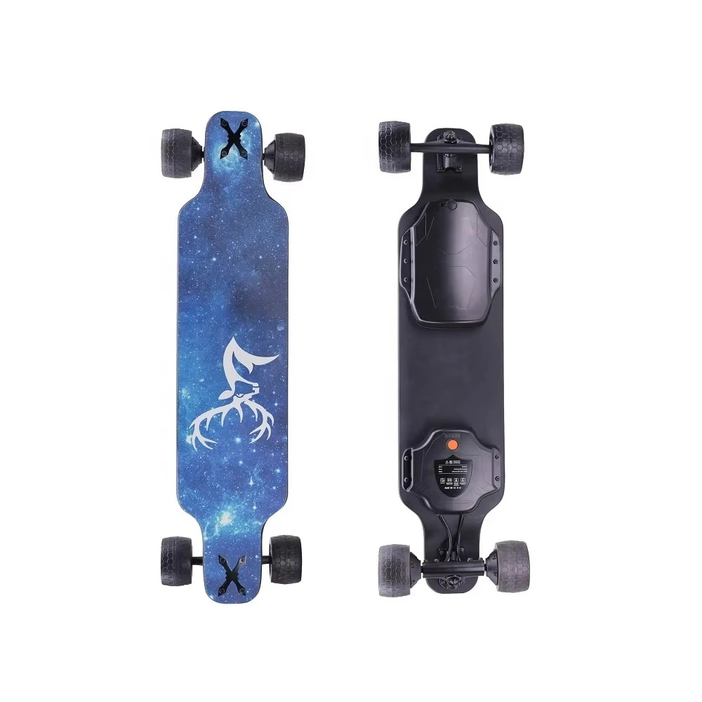H2B-02 Max Detachable Tire Electric Skateboard 40km/h Speed 500W*2 Motor 25km Range Remote Control Custom Longboard