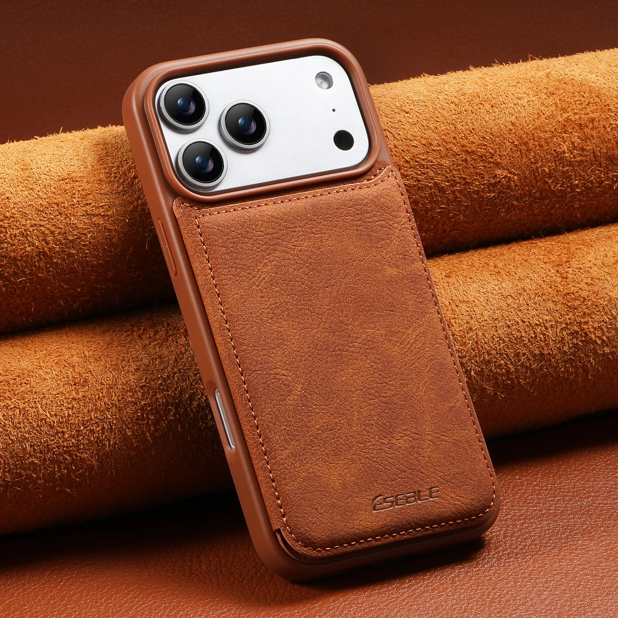 Étui de téléphone de luxe en similicuir avec support pour cartes, finition givrée, pour iPhone 18 Pro Max 17 16 15 14 13