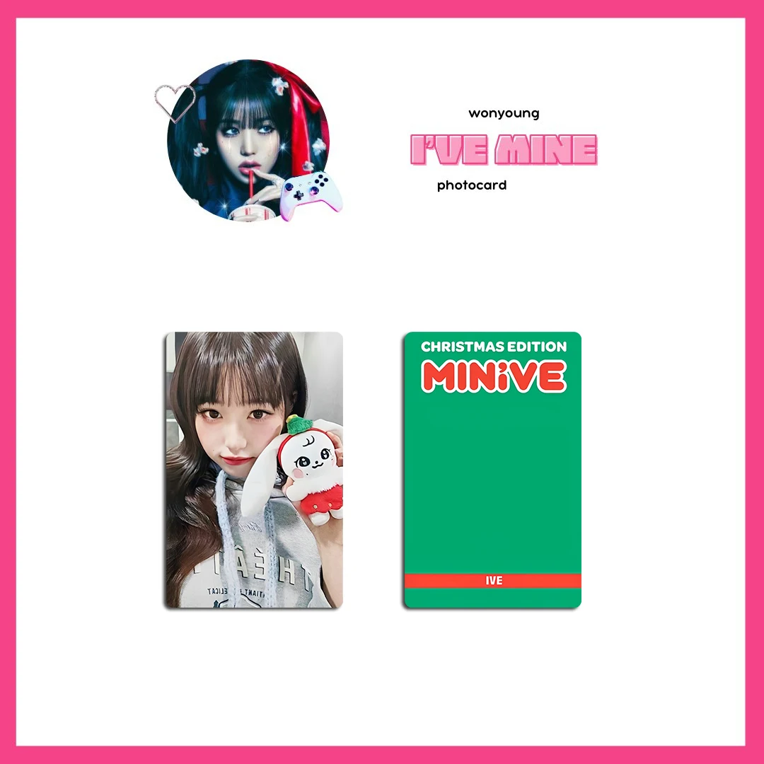 1VE Girl Group X MINIVE Christmas Doll Card Yujin Gaeul Wonyoung LIZ Rei Leeseo Peripheral Small Cards