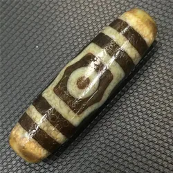 YC13 Weathing vein Natural Agate Old Material 3 Eyes An Ultra Energy Magic Power Tibetan Dzi Beads Powerful Amulet