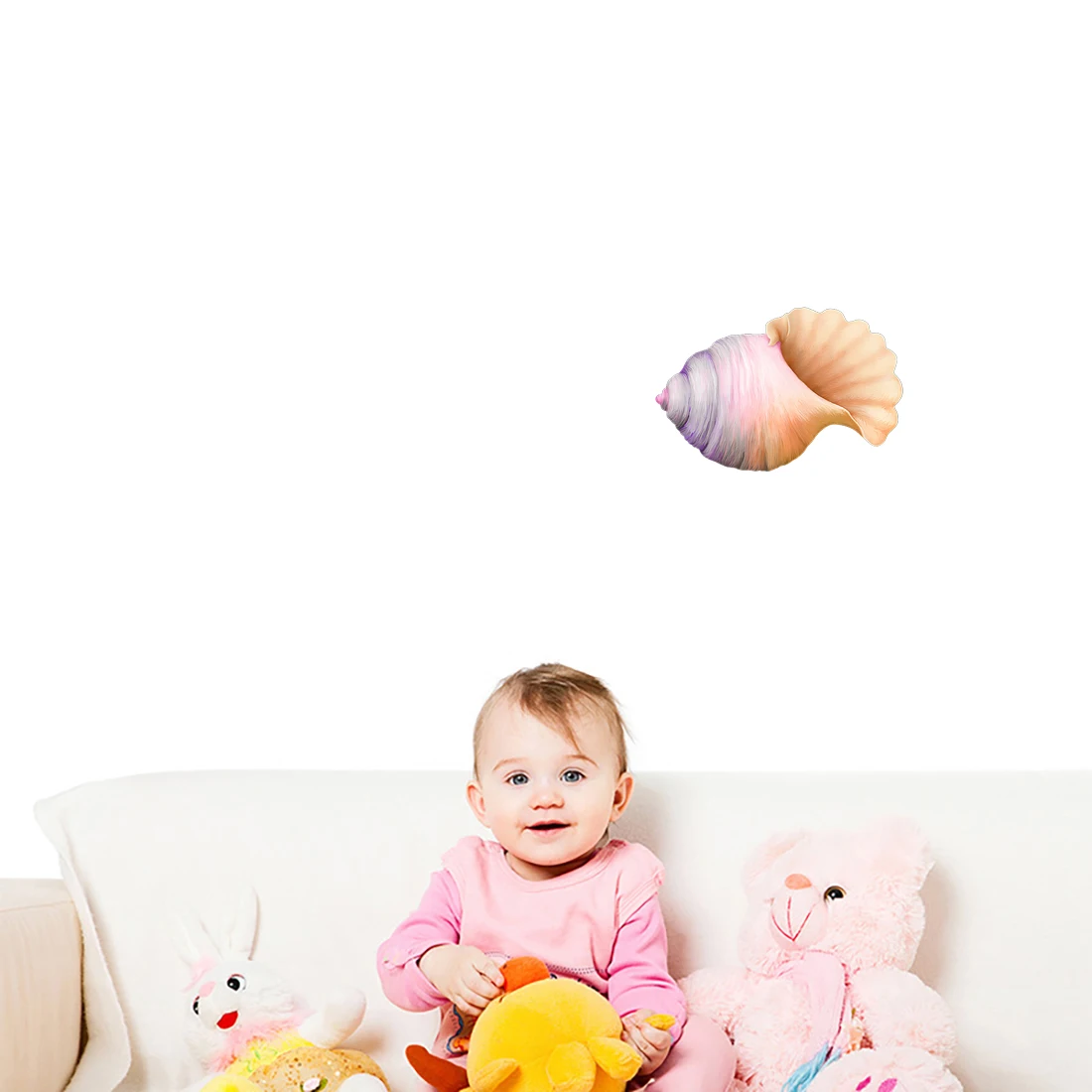 Three Ratels CF138 Lovely dream colorful conch shell children's gift sticker nursery color decorative Decal