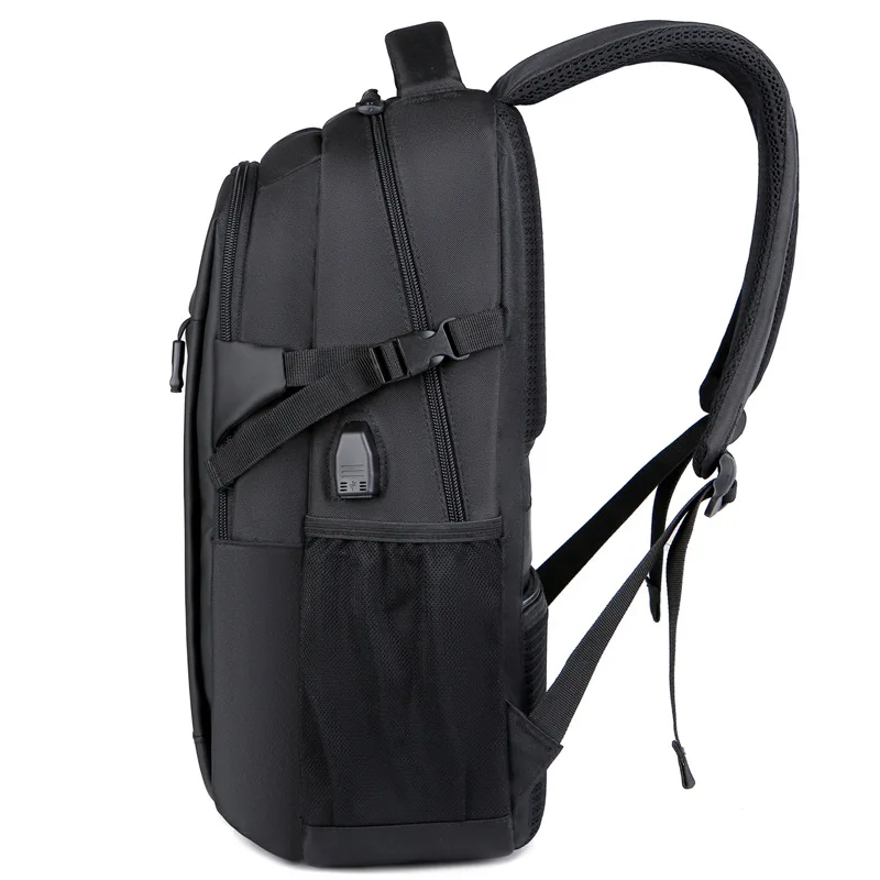 Men's Large Capacity Business Backpack PU and Oxford Computer Compartment School Bag Anti-theft Inner Pocket Business Backpack
