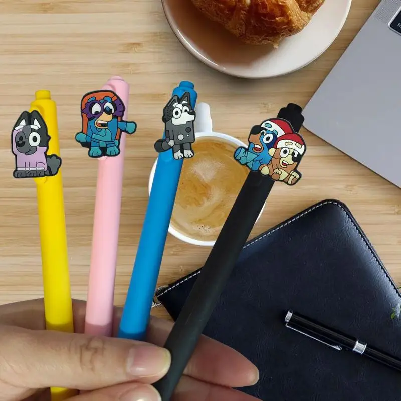 Bluey Family Bingo And His Friends Series Patch Gel Pen Refill Press Colored Pen Holder Cute Stationery Office School Supplies