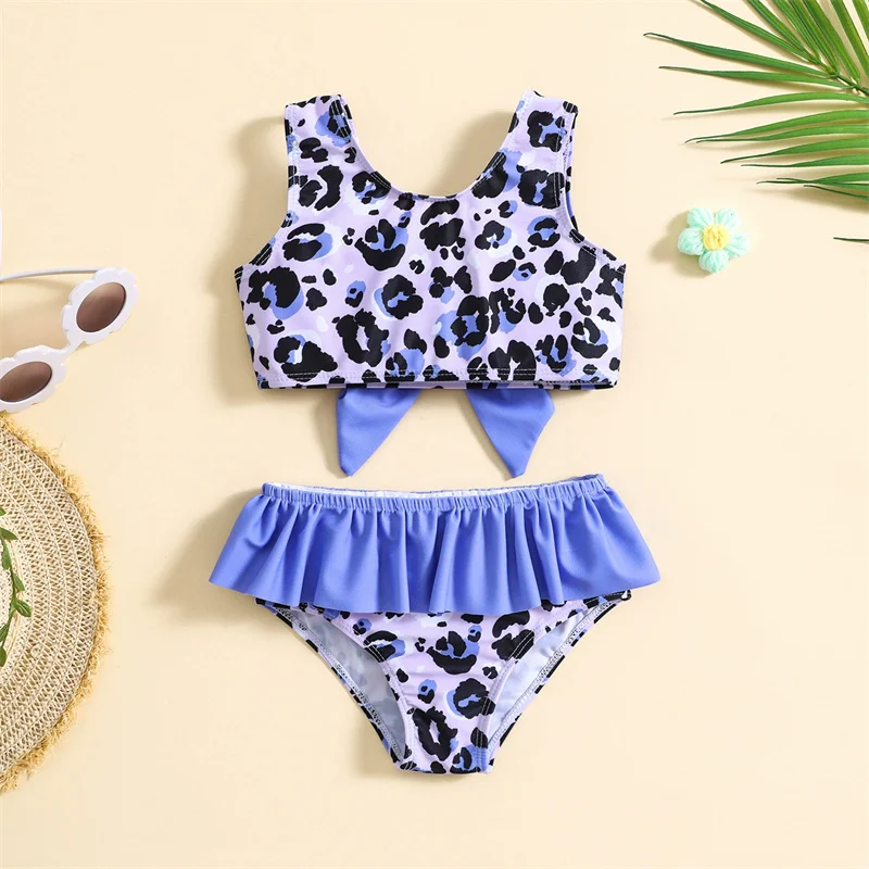 Children's Summer Swimwear Sets Girls Butterfly Split Swimsuit Suit Kids Printed 2 Piece New Fashion Swimming Clothes 12M-6Y