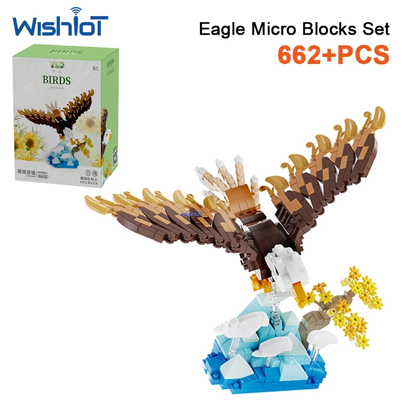 

P2412 662pcs Flying Bird Model Animal Building Blocks Bricks Set DIY Assembly Toys for Kids Boys Girls Birthday Gifts
