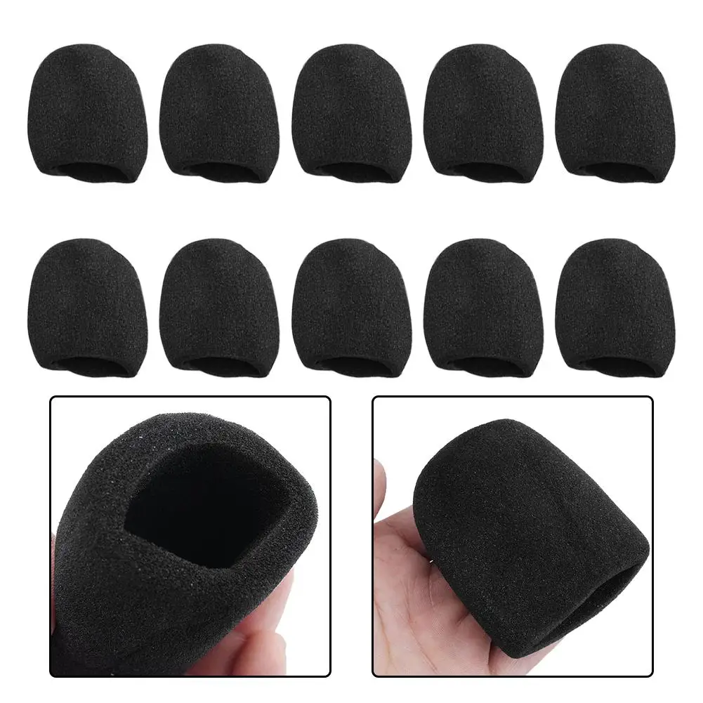 

10Pcs Microphone Sponge Black Microphone Special Package Foam Replacement Windscreen Headset Sponge Microphone Accessories