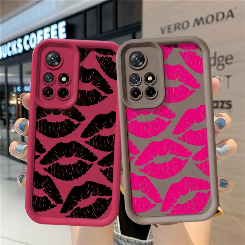 Red Sexy Lips Kiss Phone Case for Xiaomi Redmi Note 12S 11S 10 Lite 9 10 Pro 11 Pro Plus 12 13 Pro 9S 12 11 Pro Soft Cover