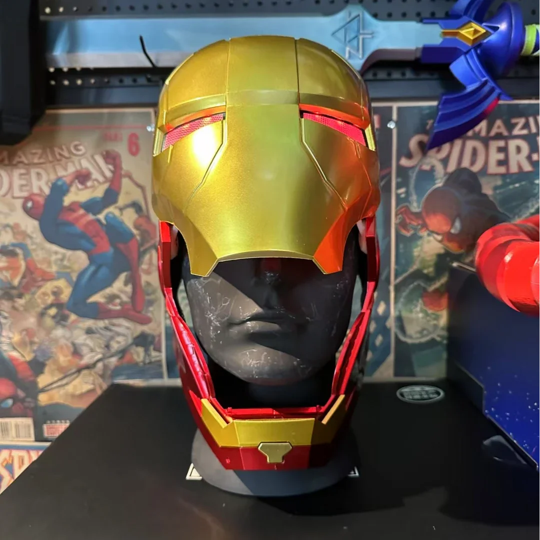 Casco Iron Man MK5 Jarvis Casco eléctrico portátil con apertura y cierre con características de transformación e iluminaciónJuguete para adultos