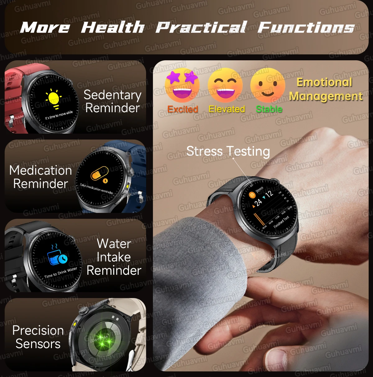 นาฬิกาสมาร์ทวอทช์ตรวจสุขภาพรุ่นใหม่ ปี 2025 พร้อมฟังก์ชัน ECG+PPG ตรวจวัดร่างกาย วัดกรดยูริก ไขมันในร่างกาย อัตราการเต้นของหัวใจ รองรับการโทรผ่านบลูทูธ สำหรับผู้ชายและผู้หญิง