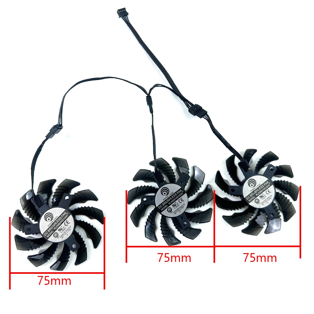 NEW Cooling Fan 75mm 4pin PLD08010S12HH For GIGABYTE GeForce RTX4070 4070ti WINDFORCE OC Graphics Card Replacement Fan