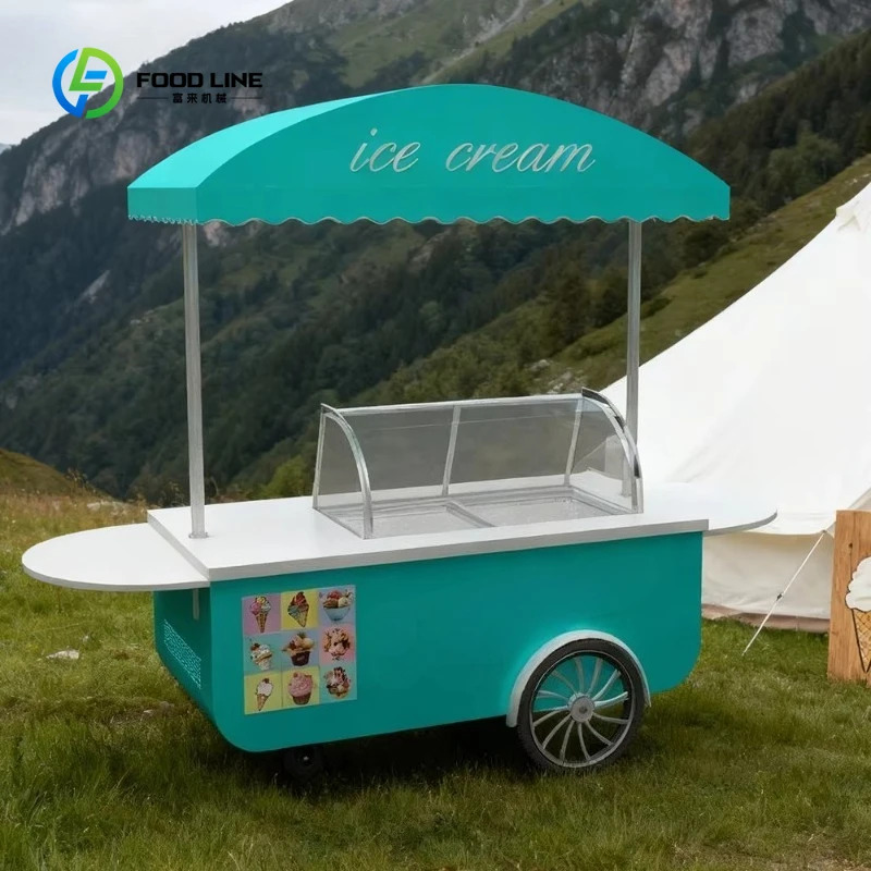 

Customized 2026 Best Quality Freezer Van Truck Food Cart For Sale Ice Cream Bicycle Tricycle Electric Flower Cart Display