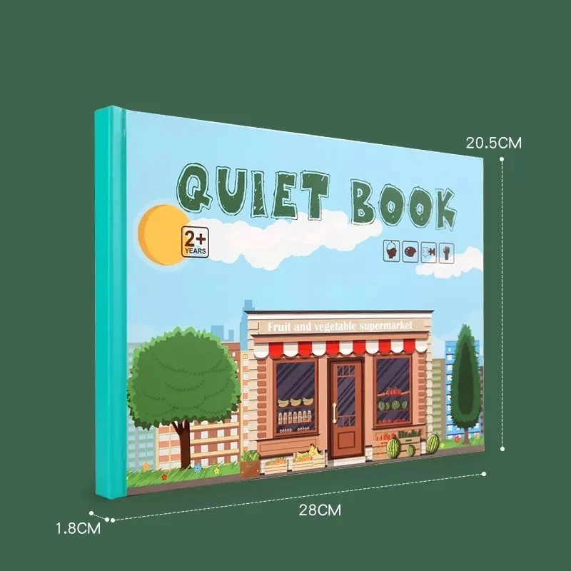 Montessori Velcro Quiet Book My First Busy Book Animal Fruit Numbers Matching Game DIY Puzzle Educational Toys For Kids Children