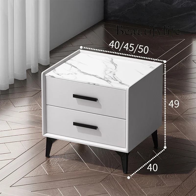 Solid wood bedside table Small simple modern new light luxury high-end home bedroom bedside storage