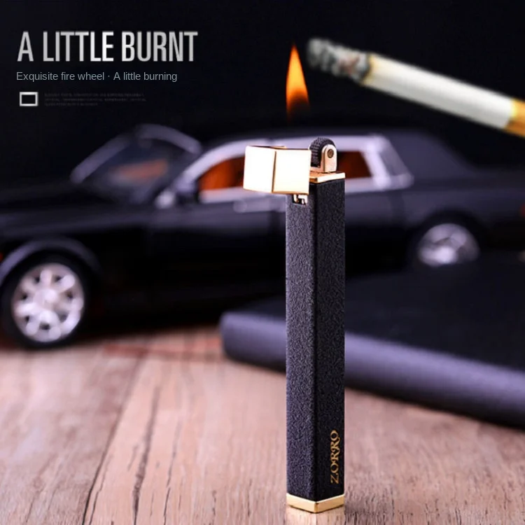 Unusual Flames Metal Windproof Cigar Cigarette Lighter Gas Lighters Smoking Accessory Long Portable Butane Gadgets for Men