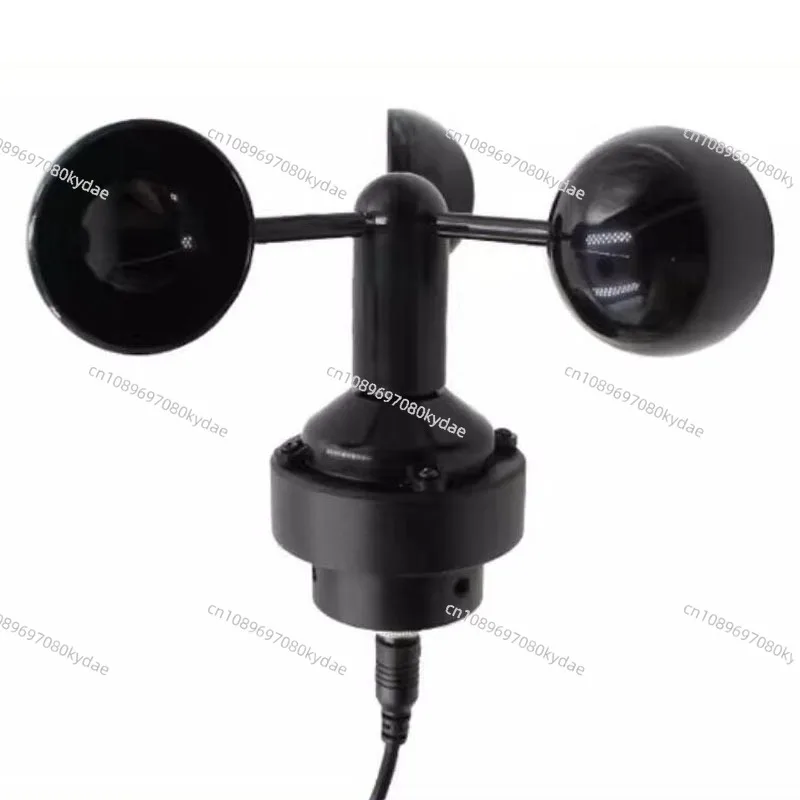 RS485 Anemometer 3 Cup Wind Speed Sensor with Mounting Bracket for Outdoor Vehicle Crane Use