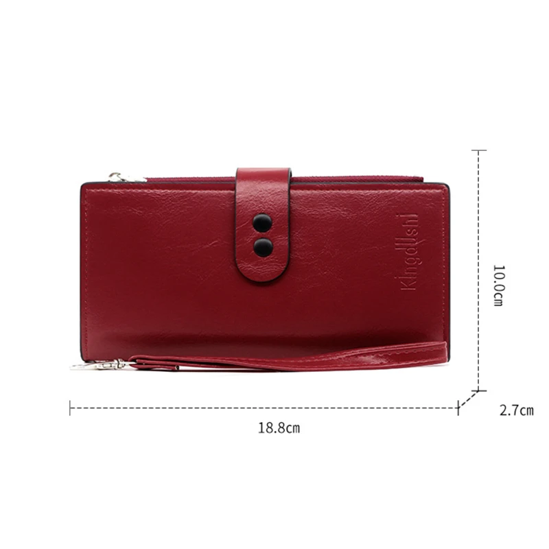 Fashion Long Leather Wallets for Women Girls Large Capacity Card Holder Female Classic Coin Bag Zipper Hasp Purse Clutch Pouch