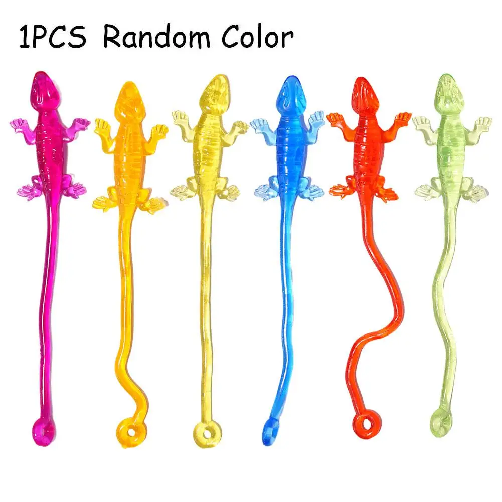 Rainbow Sticky Gecko Stress Relief Squeeze Sensory Toys Boys And Girls Birthday Party Favors Fun Sticky Climbing Lizard