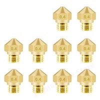 10Pcs 3D Printer MK10 Nozzles M7 0.4mm Brass Nozzle Extruder Print Head 1.75mm Filament for Wanhao Dupicator D4/I3/Makerbot 2