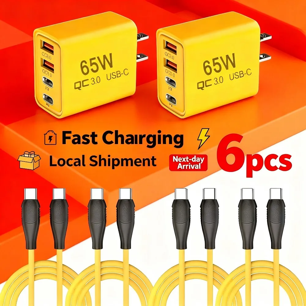 

Адаптер питания USB-C Quick Charge 3.0 мощностью 65 Вт (2 шт.) — Блоки быстрой зарядки для нескольких устройств: ноутбуков, телефонов и другого оборудования