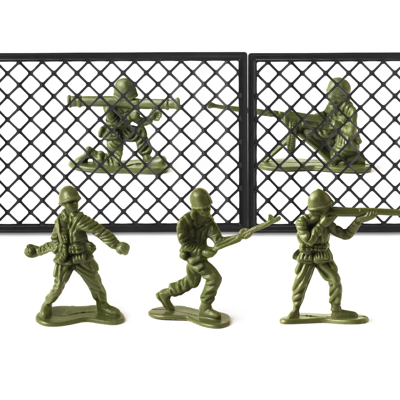 12Pcs Protective Fence Mesh War Scene Accessories Mini Plastic Fence Panels for Garden Yard Patio Driveway Decor and Landscape