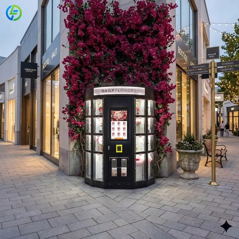 Distributeur Automatique Flower Vending Machine Automatic Self Service 24 7 Retail Kiosk Bouquet Vending Machine Customized