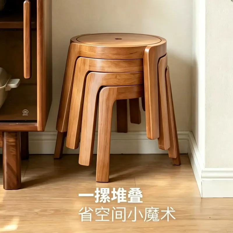 Solid Wood Stacked Low Stool Stable Bold Design for Restaurant Dining Sofa Footrest Multi Scene Home Leisure Use