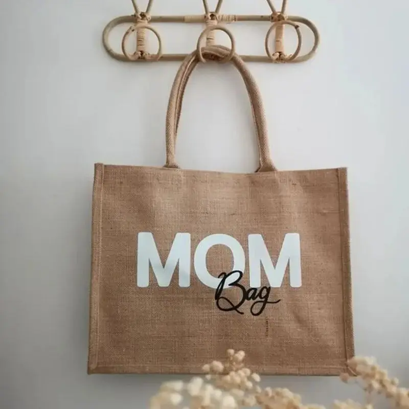 الجملة 100 قطعة/الوحدة اللون الأصلي دائم الخيش الجوت المعاد تدويرها الطبيعية الاسلوب المناسب حقيبة بقالة للتسوق التعبئة والتغليف