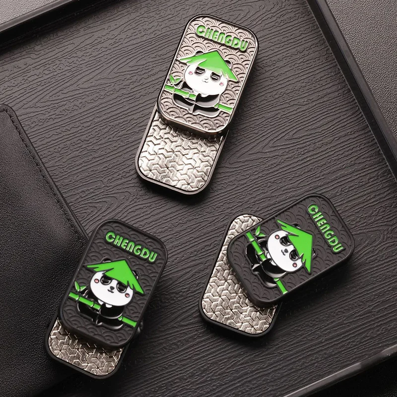Panda Bambù EDC con suono incorporato Molla in metallo Cursore di spinta illimitato Cool Fidgets Giocattoli magnetici Giocattoli antistress