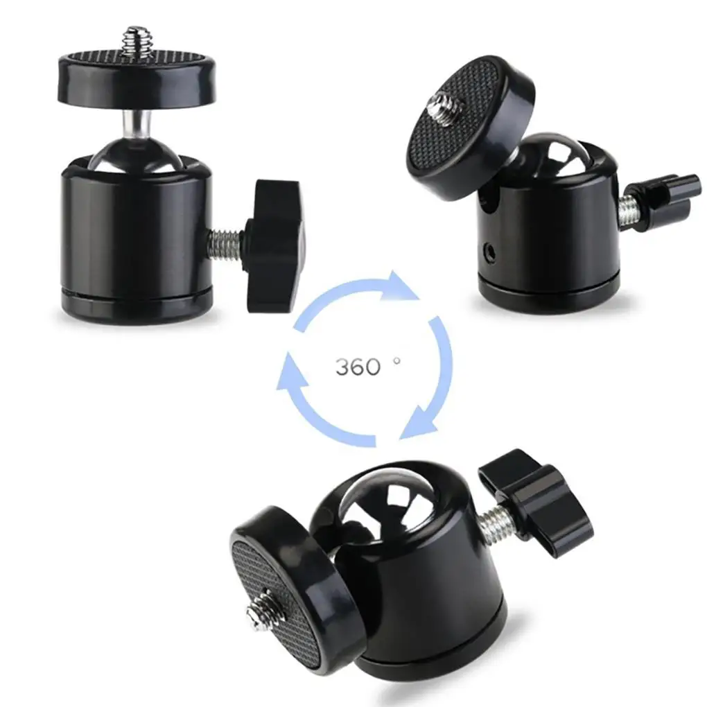Ball Head Mini Tripod Flashlight Adapter Clamp Desktop Phone Multi-function 1/4" Screw Stand Cradle Camera Flash