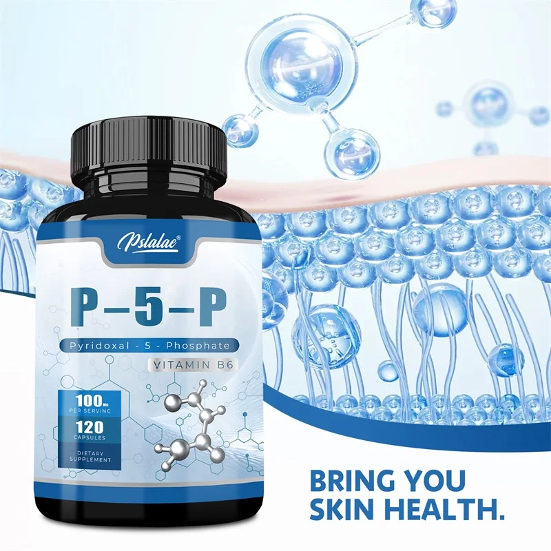 

Pyridoxal-5-Phosphate (Vitamin B6) - Supports Skin and Brain Health, Soothes Nerves, Boosts Immunity, Non-GMO, Gluten-free
