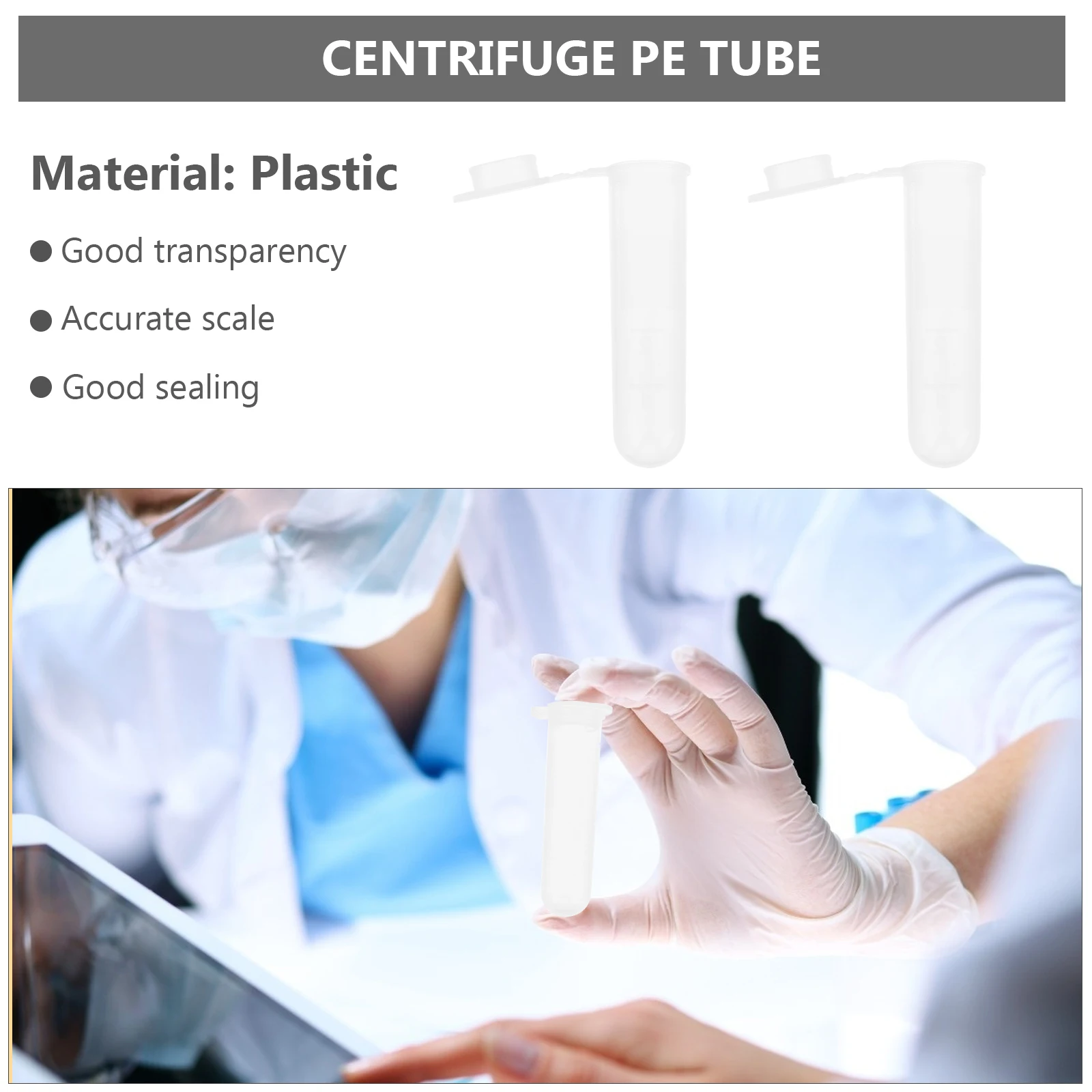 

300 Pcs with Scale Tube Test Tubes Plastic Laboratory Centrifugal Vials