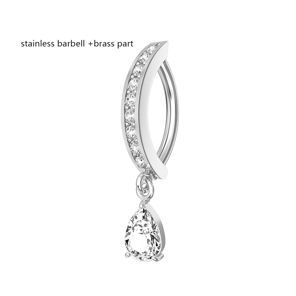 1PC 14G Implantat Grade G23 Titan Bauchnabel Ring Clicker Edelstahl Messing Nabel Piercing Schmuck Bauch Piercings