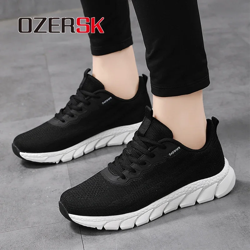 Ozersk 2024 mulher sapatos plataforma de moda tênis senhoras luz suave primavera verão malha respirável sapatos casuais para mulher