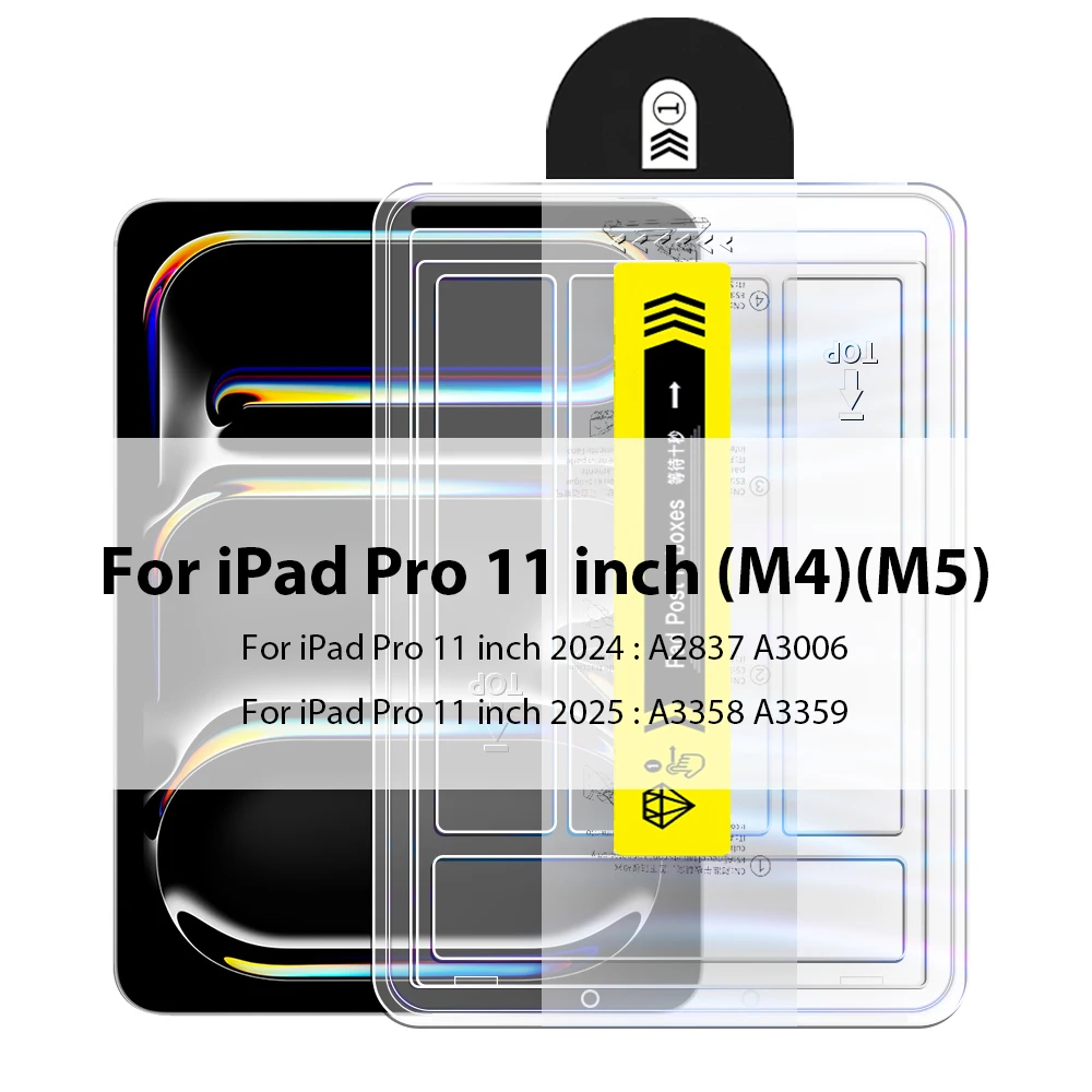 Displayschutzfolie aus gehärtetem Glas für iPad Pro 13 11 M5 M4 12,9 A16 10 9 10. 9. Generation Air 5 4 3 M3 M2 Mini 7 6 Zubehör