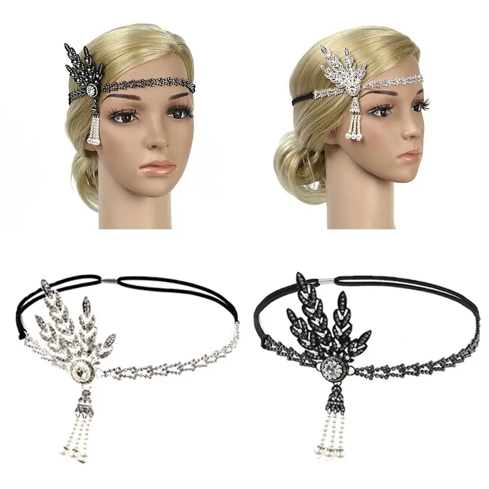 

High Quality Vintage Elegant Gatsby Flapper Dress Accessories Pearl Headband Bridal Headpiece