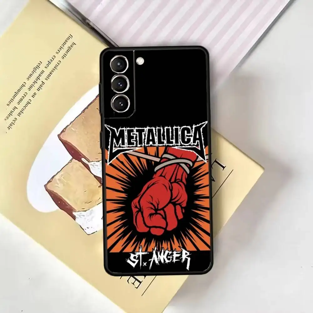 حافظة هاتف m-Metallica-s لهاتف سامسونج جالاكسي A13,21s,22,31,32,52,53,71,72,73,غطاء أسود ناعم