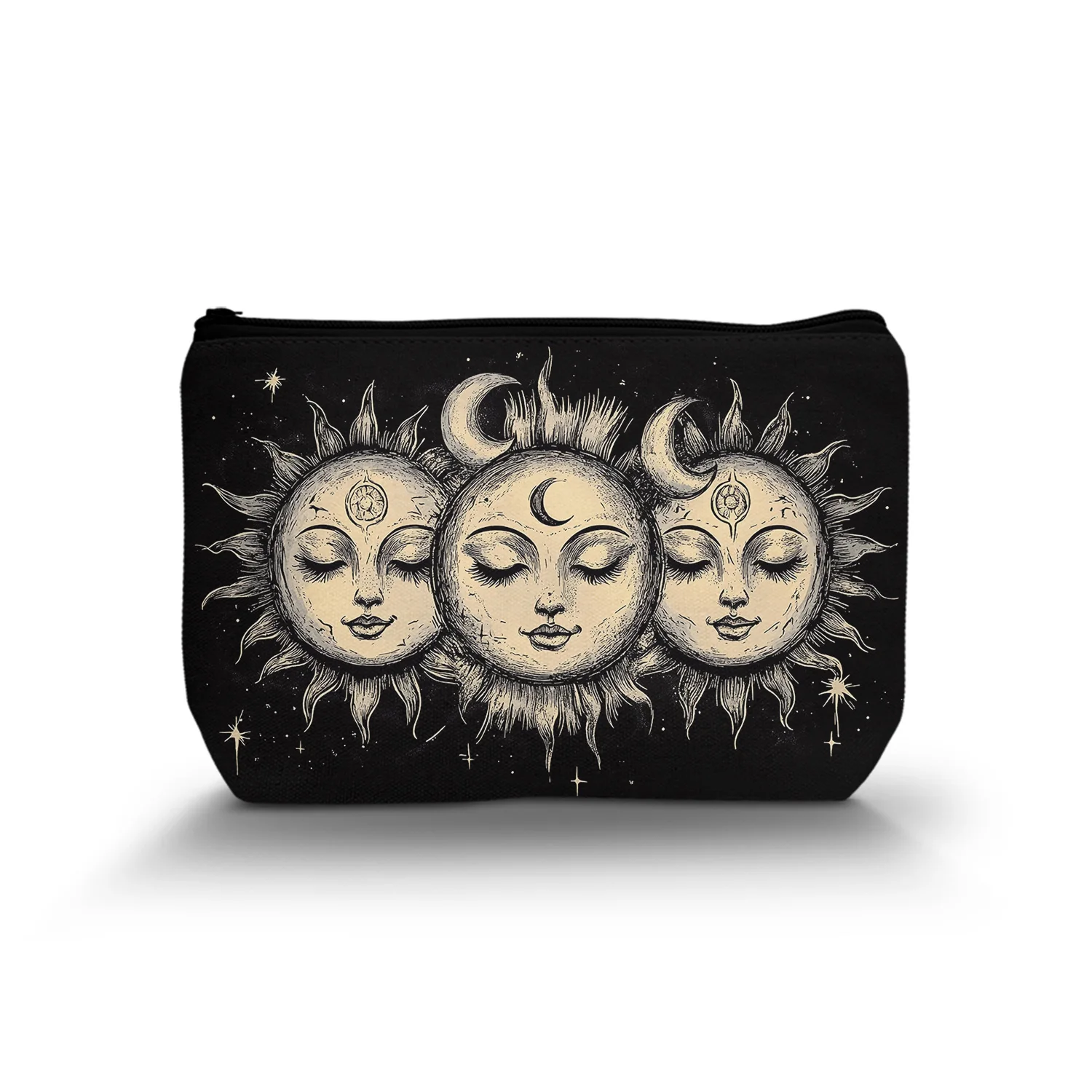 1Pc Tarot Makeup Bag Retro Sun Makeup Bag Bohemian Witch Gift Makeup Bag Hippie Moon Makeup Bag Mother'S Day Gift