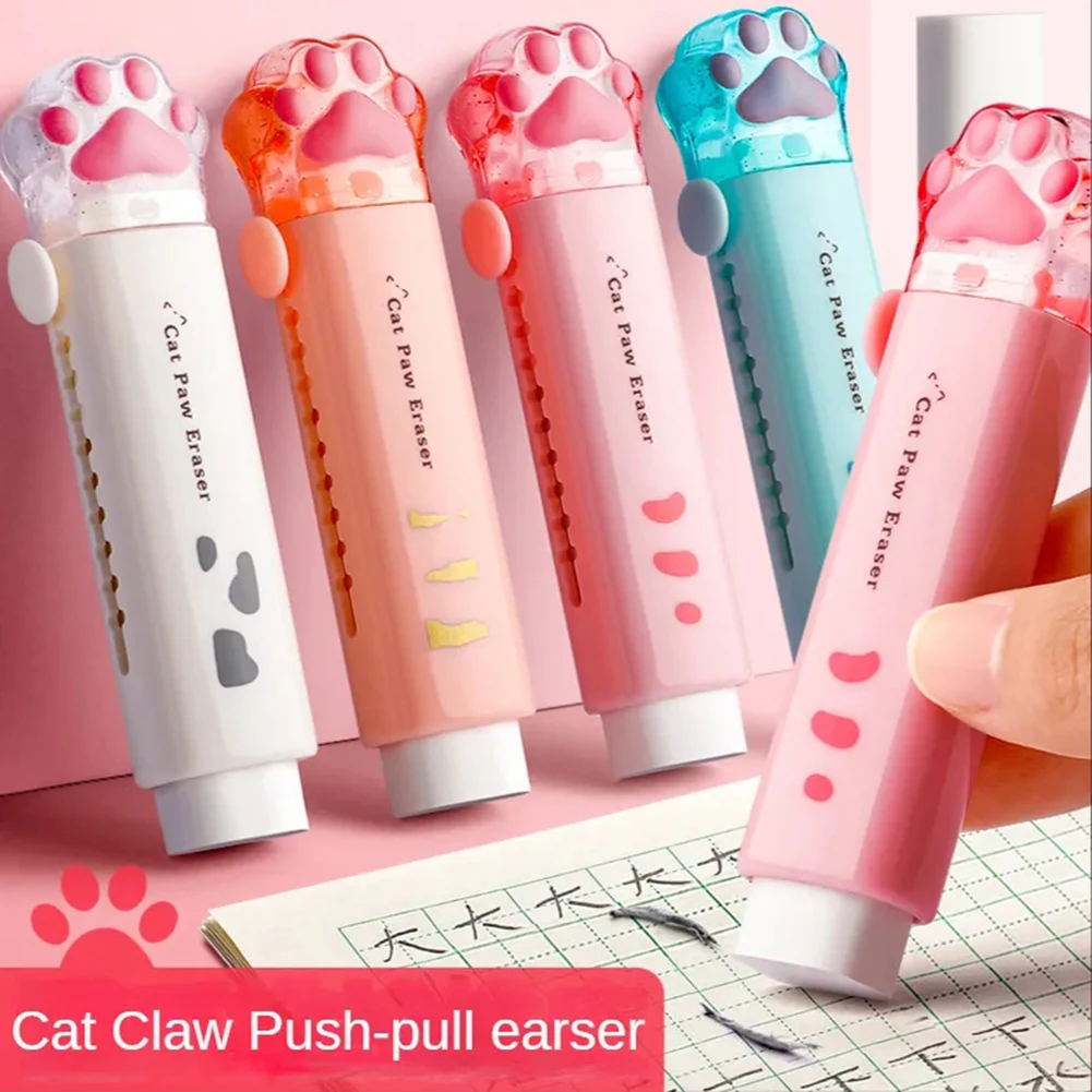 

Cat Paw Cover Push-Pull Eraser With 1/4 Piece Drawing Sketching Art Erasers Party Favors Game Prizes