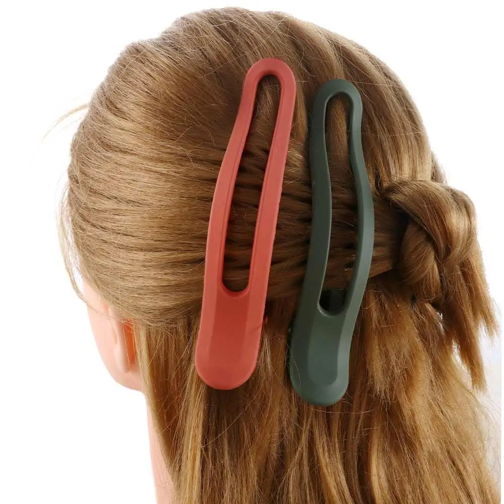 Simple Large Matte Women Candy Color Girls Face Wash Hairpin Duckbill Clip Plastic Hair Claw