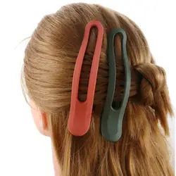 Simple Large Matte Women Candy Color Girls Face Wash Hairpin Duckbill Clip Plastic Hair Claw